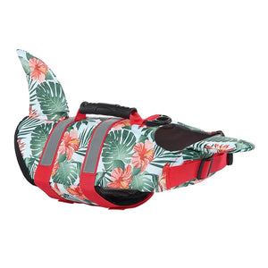Red Camo Shark Fin Dog Life Jacket