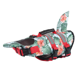 Red Camo Shark Fin Dog Life Jacket