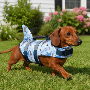 Light Blue Cartoon Shark Fin Dog Life Jacket