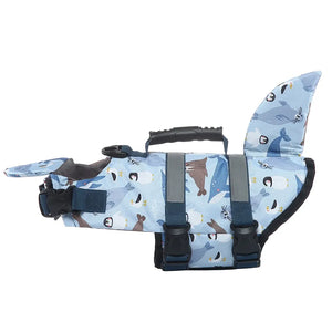 Light Blue Cartoon Shark Fin Dog Life Jacket