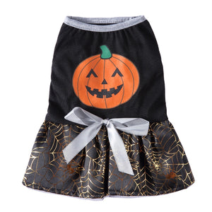Tamecare Black Pumpkin Spiderweb Dog Dress