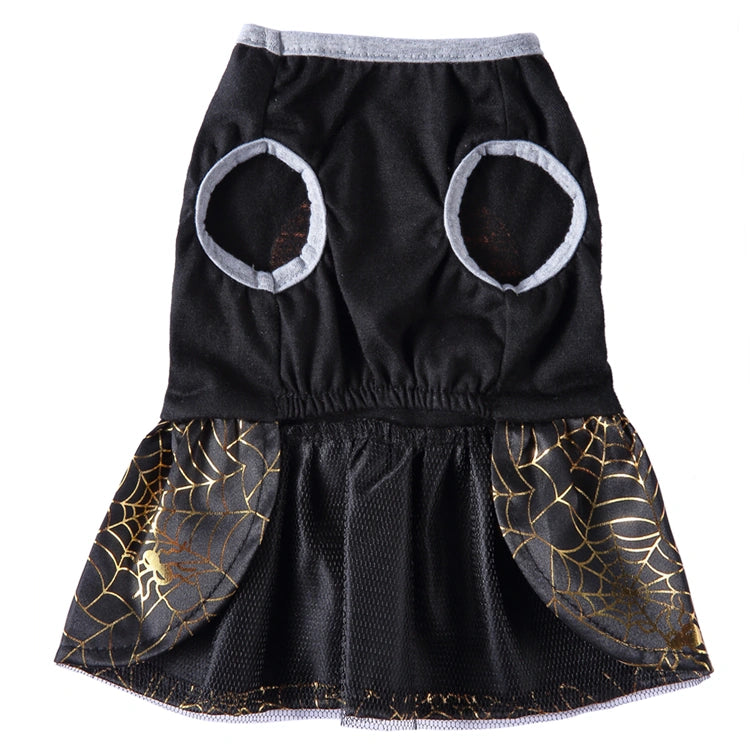 Tamecare Black Pumpkin Spiderweb Dog Dress - product detail