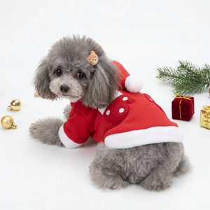 Tamecare Red Santa Mitten Pocket Dog Hoodie
