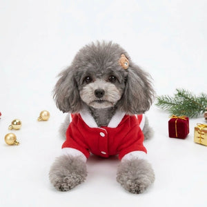 Tamecare Red Santa Mitten Pocket Dog Hoodie
