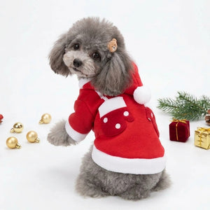 Tamecare Red Santa Mitten Pocket Dog Hoodie