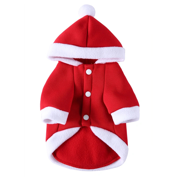 Tamecare Red Santa Mitten Pocket Dog Hoodie