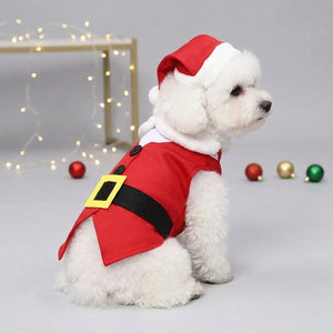 Tamecare Red Santa Tuxedo Dog Vest and Hat Set
