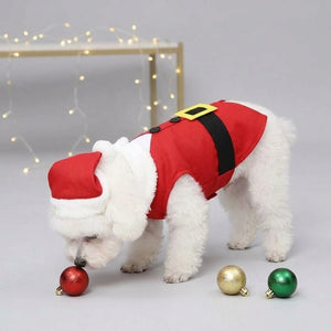 Tamecare Red Santa Tuxedo Dog Vest and Hat Set