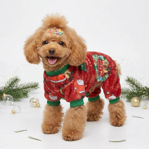 Tamecare Red Festive Friends Christmas Dog Pajamas