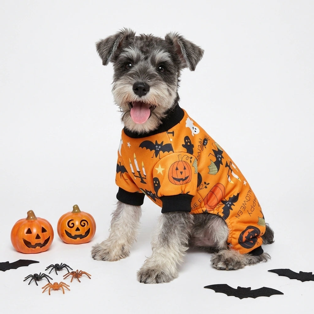 Tamecare Orange Candlelight Halloween Dog Pajamas
