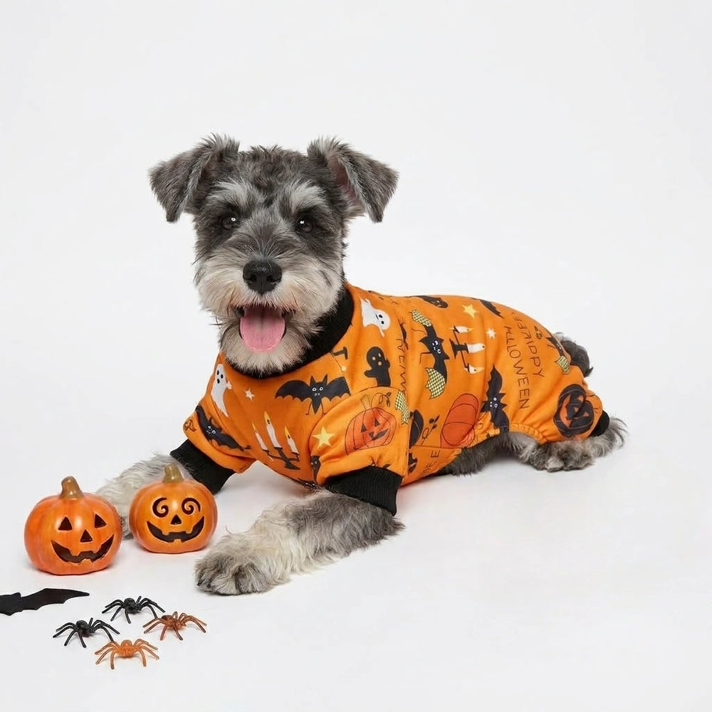 Tamecare Orange Candlelight Halloween Dog Pajamas