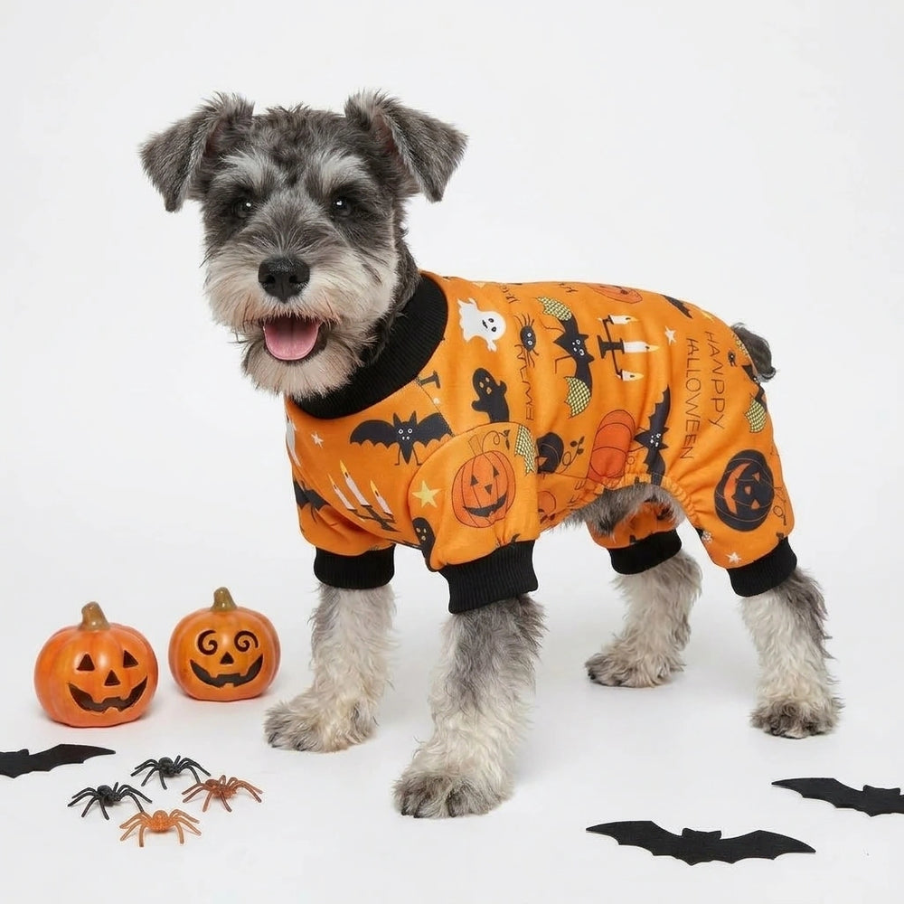 Tamecare Orange Candlelight Halloween Dog Pajamas
