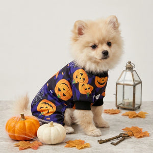 Tamecare Purple Bat and Pumpkin Halloween Dog Pajamas