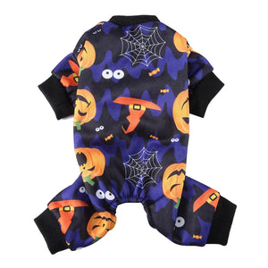 Tamecare Purple Bat and Pumpkin Halloween Dog Pajamas