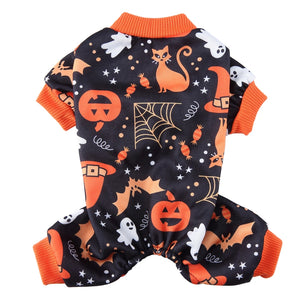 Tamecare Black Ghost and Cat Halloween Dog Pajamas