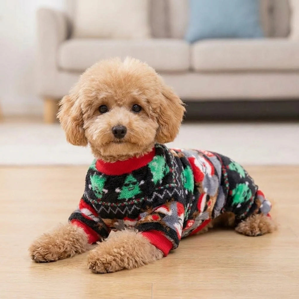 Tamecare Fuzzy Holiday Dog Jumpsuit