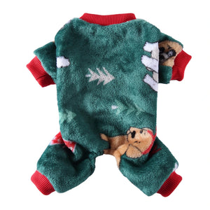 Tamecare Green Christmas Dog Print Pet Onesie