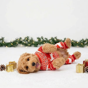 Tamecare Festive Red Reindeer Dog Jumpsuit