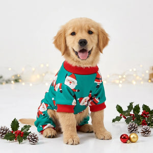 Tamecare Green Santa Print Dog Jumpsuit