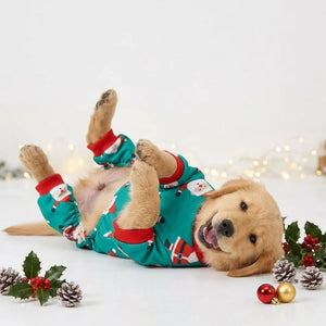 Tamecare Green Santa Print Dog Jumpsuit