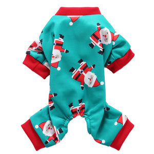 Tamecare Green Santa Print Dog Jumpsuit