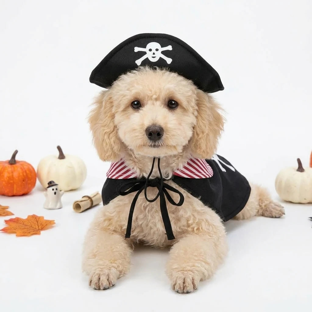 Tamecare Pirate Skull Dog Cape Costume - lifestyle view 3