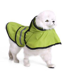 Reflective Hooded Dog Rain Cape with Leash Hole