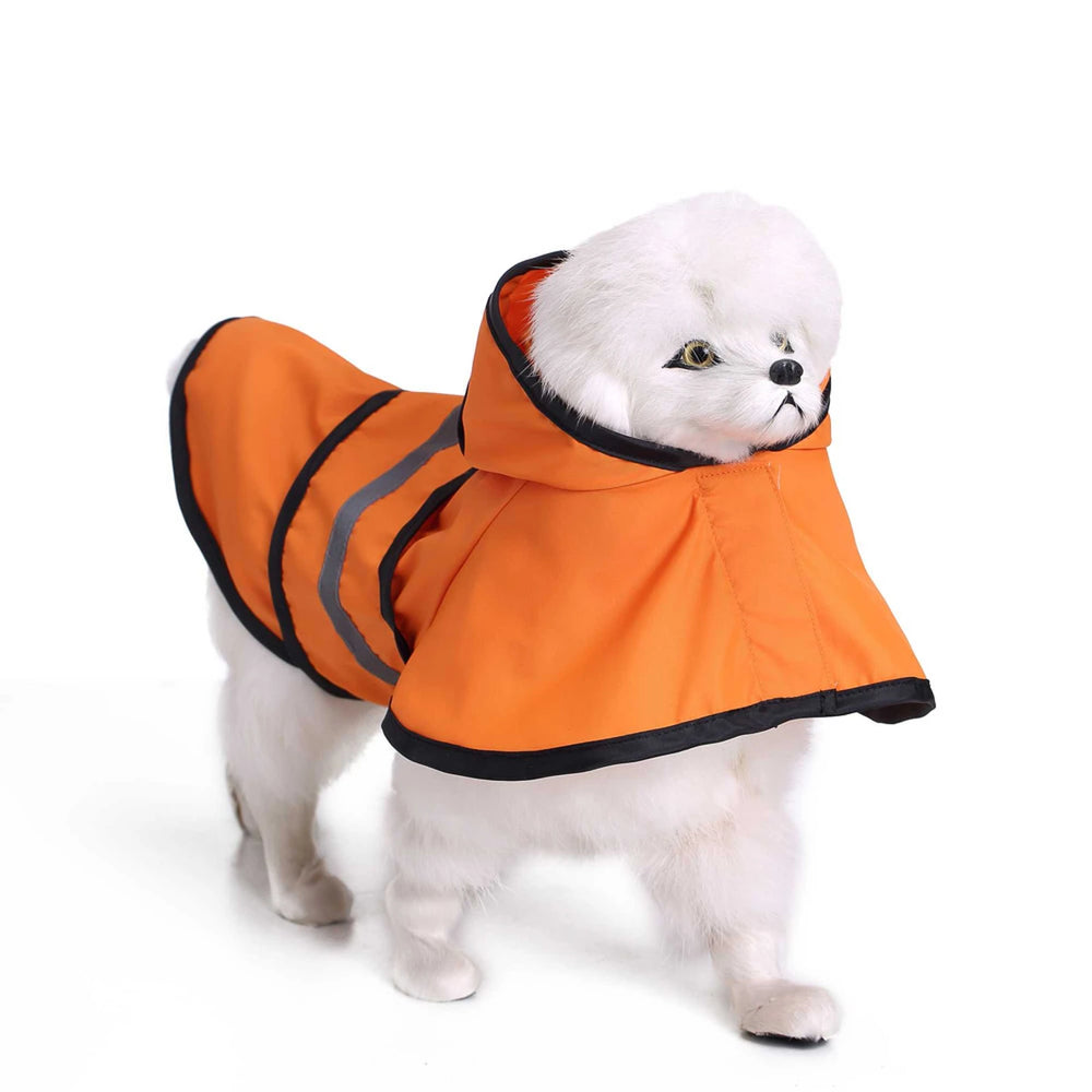 Reflective Hooded Dog Rain Cape with Leash Hole
