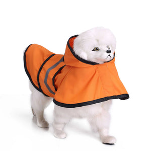 Reflective Hooded Dog Rain Cape with Leash Hole
