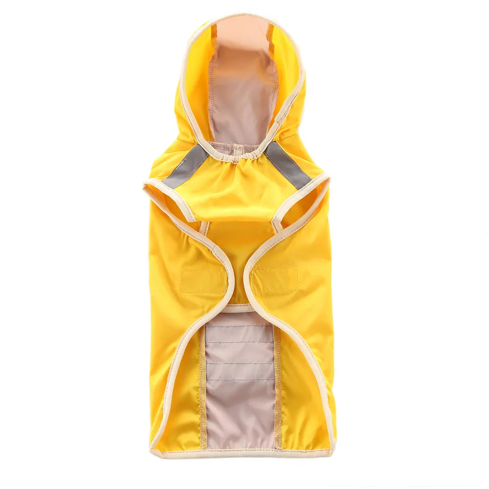 Reflective Hooded Dog Rain Poncho with Leash Hole