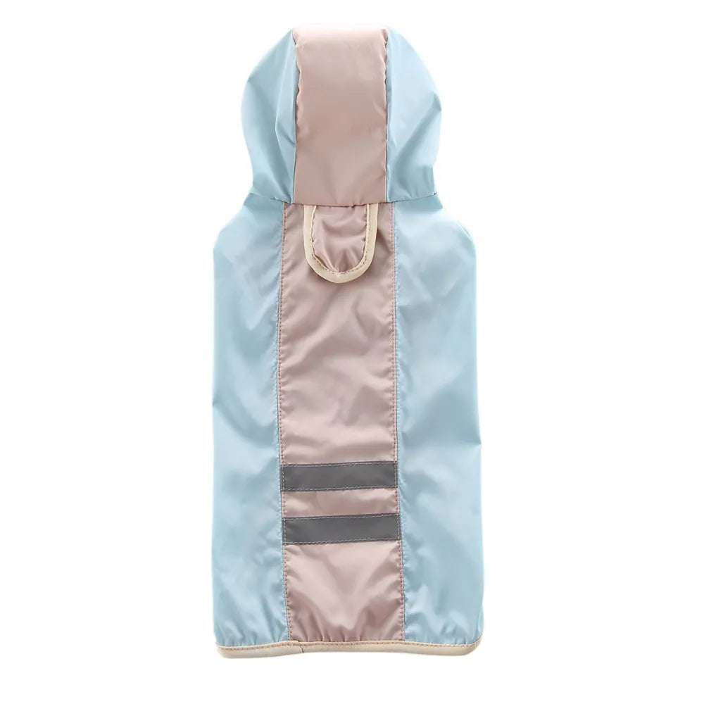 Reflective Hooded Dog Rain Poncho with Leash Hole