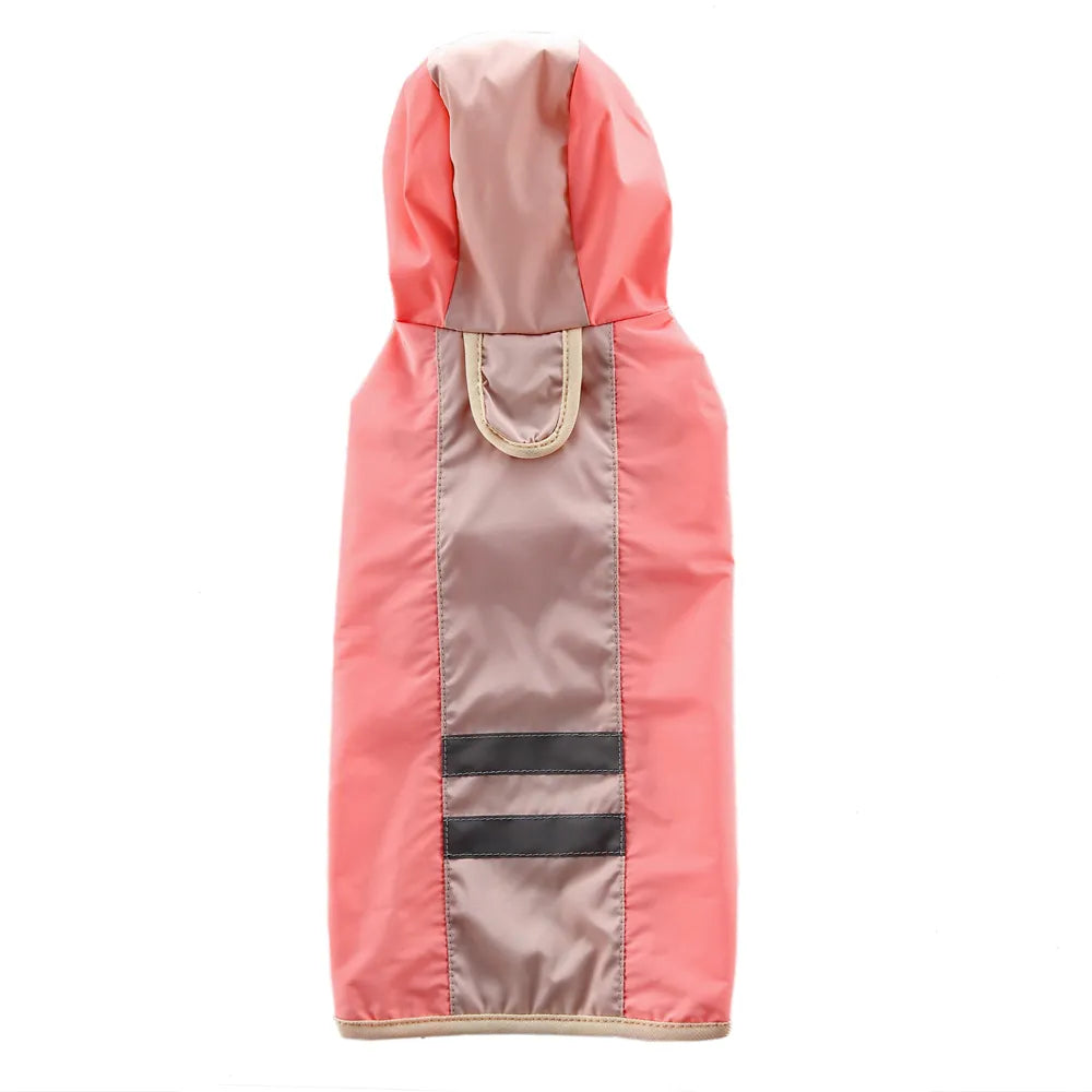 Reflective Hooded Dog Rain Poncho with Leash Hole