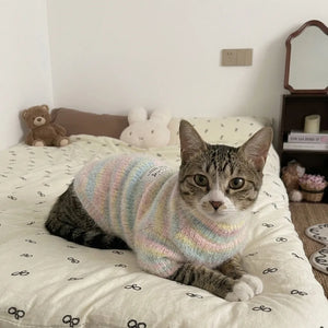 Tamecare Pastel Knit Two-Leg Cat Pajamas