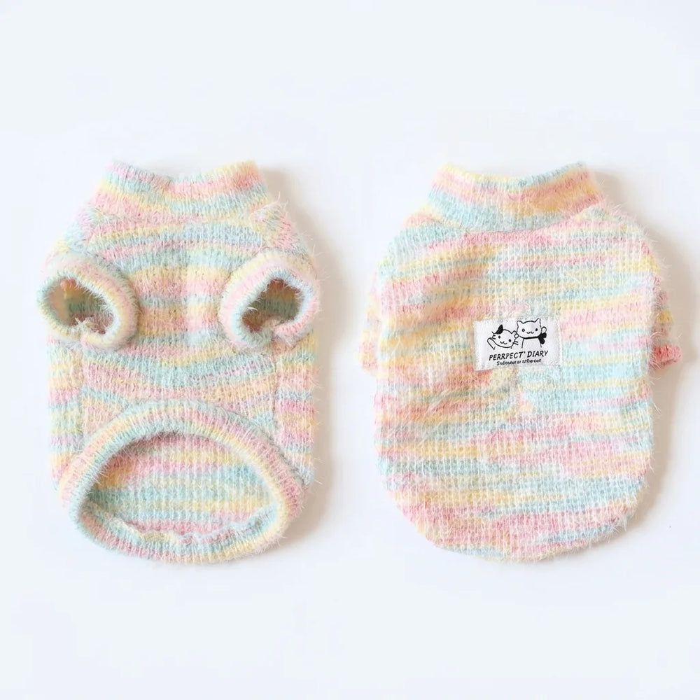 Tamecare Pastel Knit Two-Leg Cat Pajamas