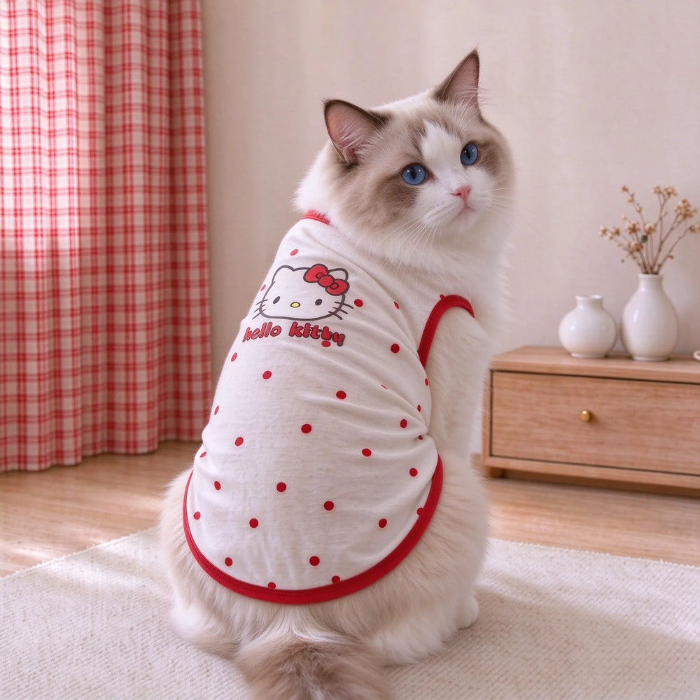 Tamecare Hello Kitty Red Polka Dot Cat Shirt