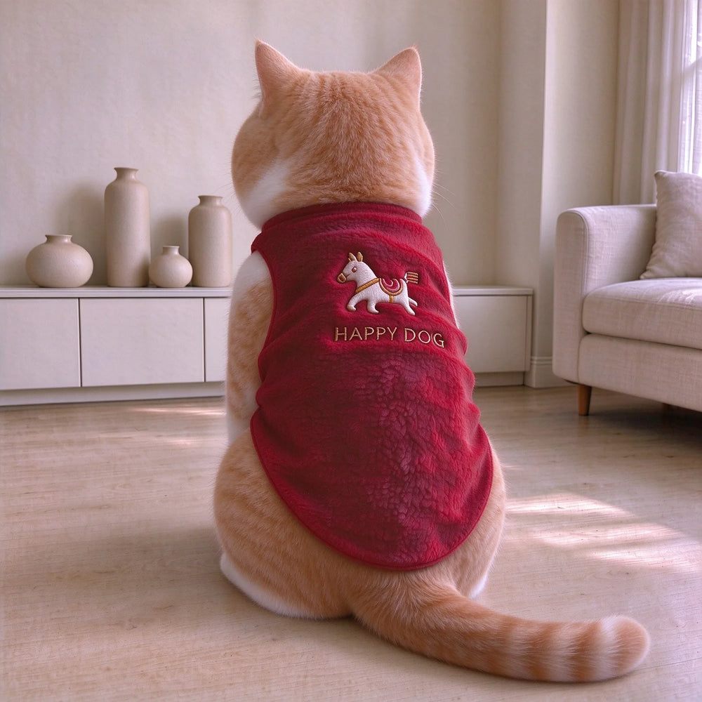 Tamecare Cozy Red Fleece Cat Vest