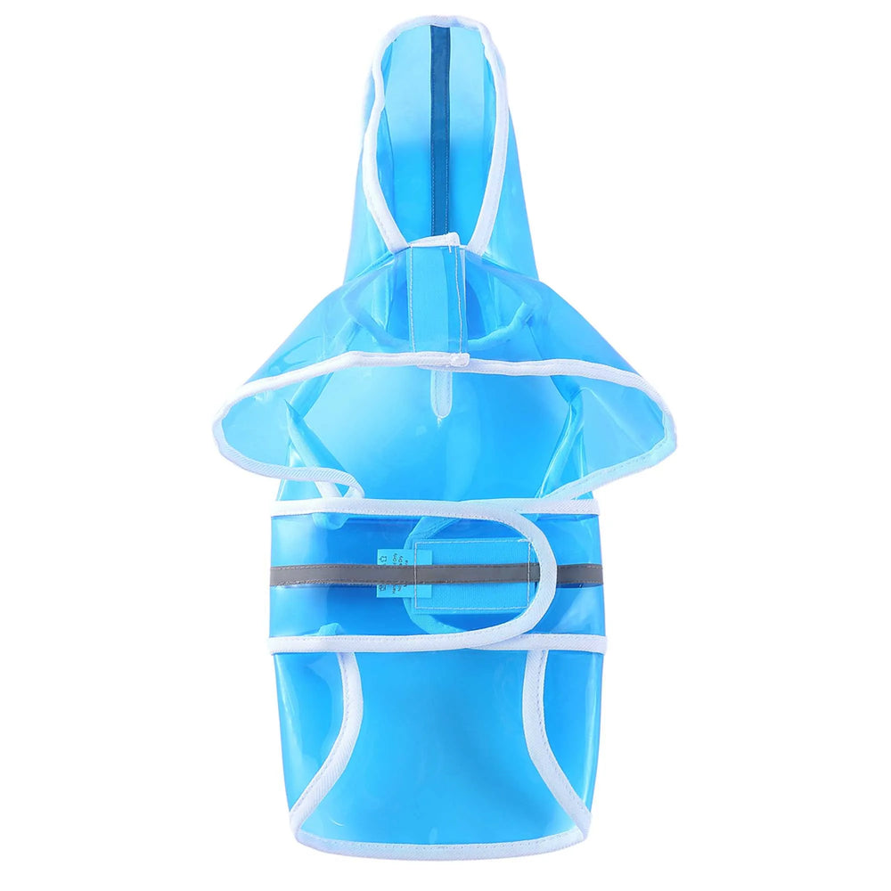 Transparent Hooded Dog Raincoat with Leash Hole