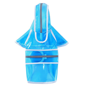 Transparent Hooded Dog Raincoat with Leash Hole