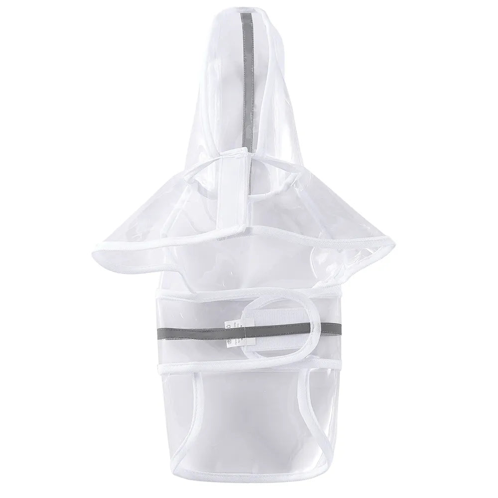Transparent Hooded Dog Raincoat with Leash Hole