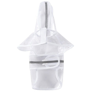 Transparent Hooded Dog Raincoat with Leash Hole
