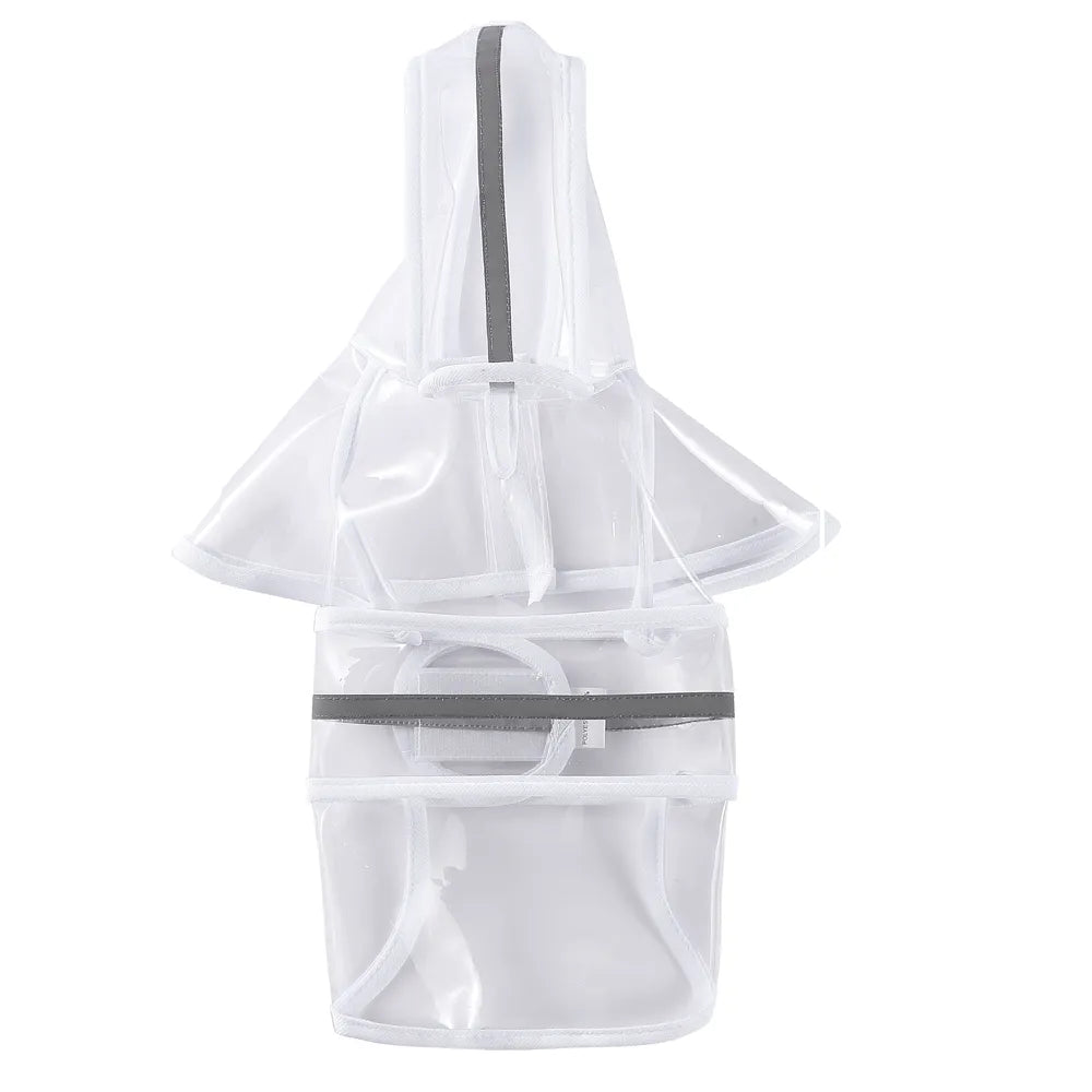 Transparent Hooded Dog Raincoat with Leash Hole