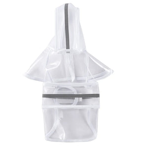 Transparent Hooded Dog Raincoat with Leash Hole