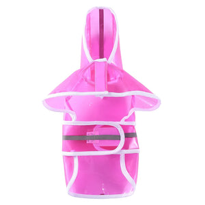 Transparent Hooded Dog Raincoat with Leash Hole