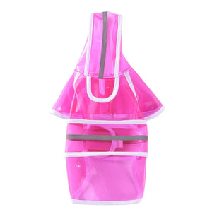 Transparent Hooded Dog Raincoat with Leash Hole