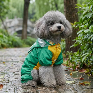 Frog Waterproof Dog Raincoat with Reflective Strip & Leash Hole