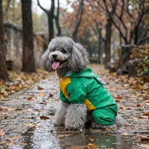 Frog Waterproof Dog Raincoat with Reflective Strip & Leash Hole