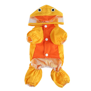 Reflective Duck Dog Raincoat with Tail Cover & Leash Hole