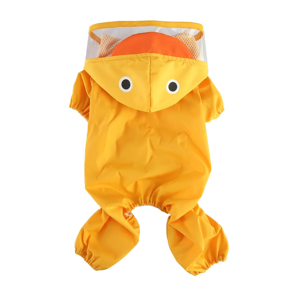 Reflective Duck Dog Raincoat with Tail Cover & Leash Hole
