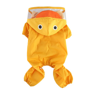 Reflective Duck Dog Raincoat with Tail Cover & Leash Hole