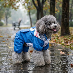 Shark Waterproof Dog Raincoat with Reflective Strip